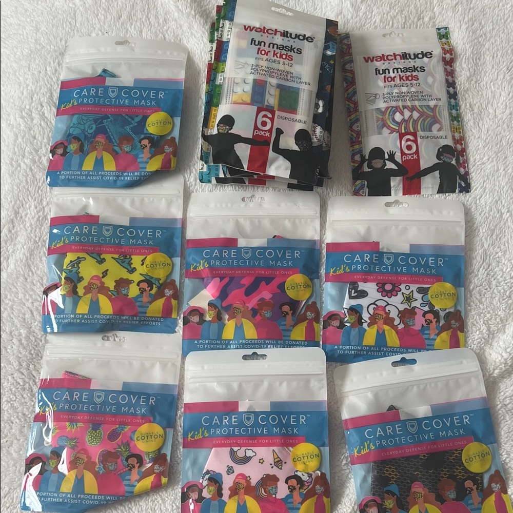 Kids 100% cotton 38 masks